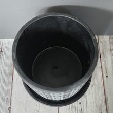 Load image into Gallery viewer, Black Lattice medium 5 inch ceramic planter pot