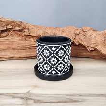 Load image into Gallery viewer, White Flowers small 3.5 inch ceramic planter pot