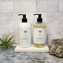 Load image into Gallery viewer, White Wash Rustic Lotion + Wash Wood Stand