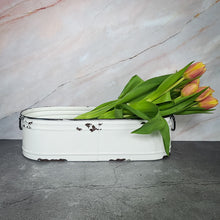 Load image into Gallery viewer, Flowers & Garden White Farmhouse Bin