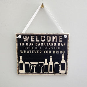 Backyard Bar Hanging Decor