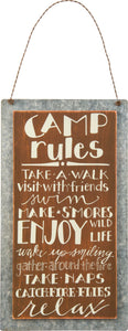 Camp Rules Hanging Decor