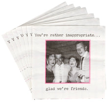Load image into Gallery viewer, Glad We're Friends Beverage Napkin

