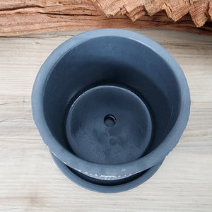 Grey Paisley small 3.5 inch ceramic planter pot