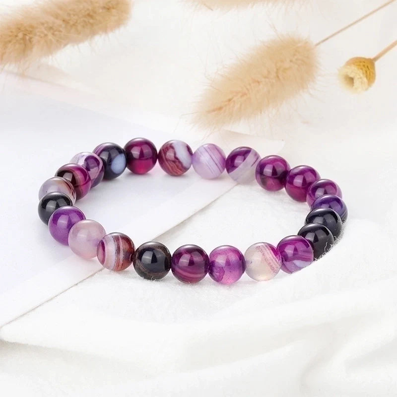 Purple Agate Natural Stone Bracelet