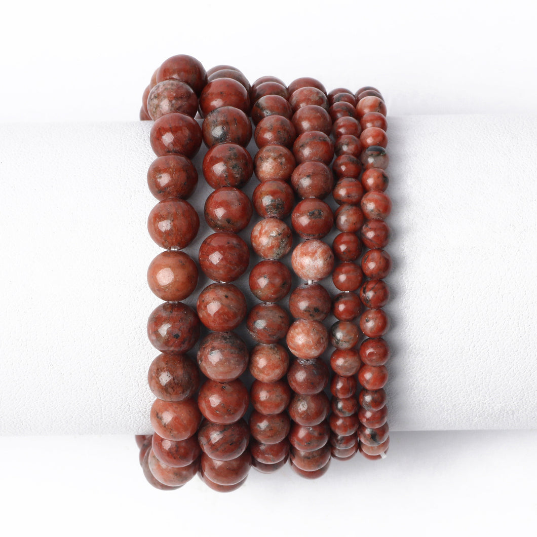 Sesame Red Agate Natural Stone Bracelet