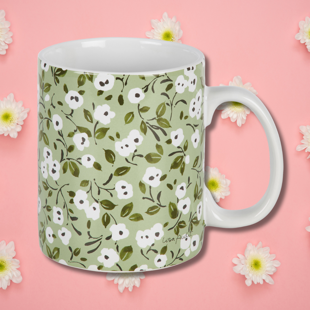 White Poppies Mug