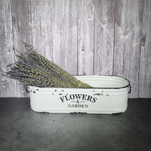 Load image into Gallery viewer, Flowers &amp; Garden White Farmhouse Bin
