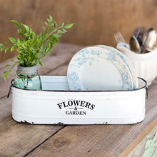 Load image into Gallery viewer, Flowers &amp; Garden White Farmhouse Bin
